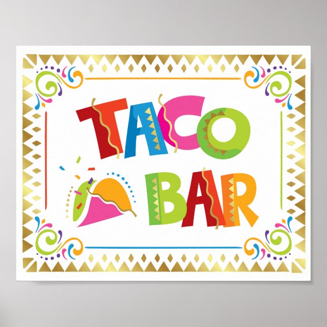 Poster Panneau Fiesta BAR TACO Imprimer (Devant)