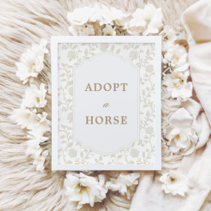 Poster Panneau Fleurie Marron Neutre Toile Adoptez un Che