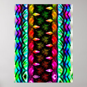 Poster Panneau Fleurs arc-en-ciel