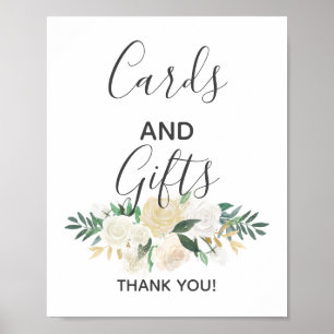 Poster Panneau Fleurs baby showers Cartes et cadeaux