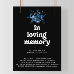 Poster Panneau Fleurs Bleu Marine de la Royal Navy En Sou