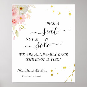 Poster Panneau Floral Choisir un siège et non un Mariage 