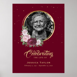 Poster Panneau funéraire personnalisé de célébration de v