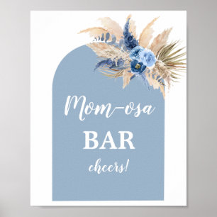 Poster Panneau Garçon Blue Pampas Grass Mimosa Bar