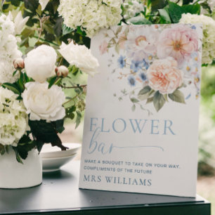 Poster Panneau Hargrove Bleu Floral