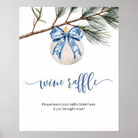 Panneau hiver Chinoiserie Bow Wine Raffle