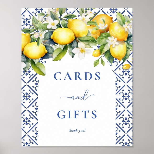 Poster Panneau italien Cartes et cadeaux de citron médite (Devant)