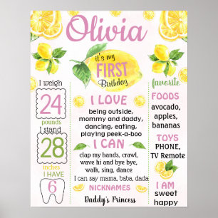 Poster Panneau jalon du premier anniversaire de la limona