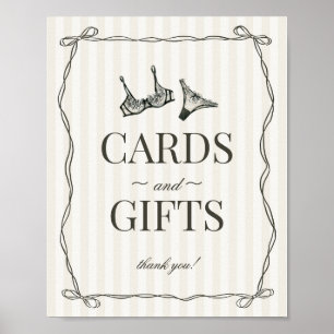 Poster Panneau Lingerie noire Bachelorette Cartes et Cade
