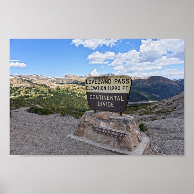 Poster Panneau Loveland Pass, Colorado (Devant)