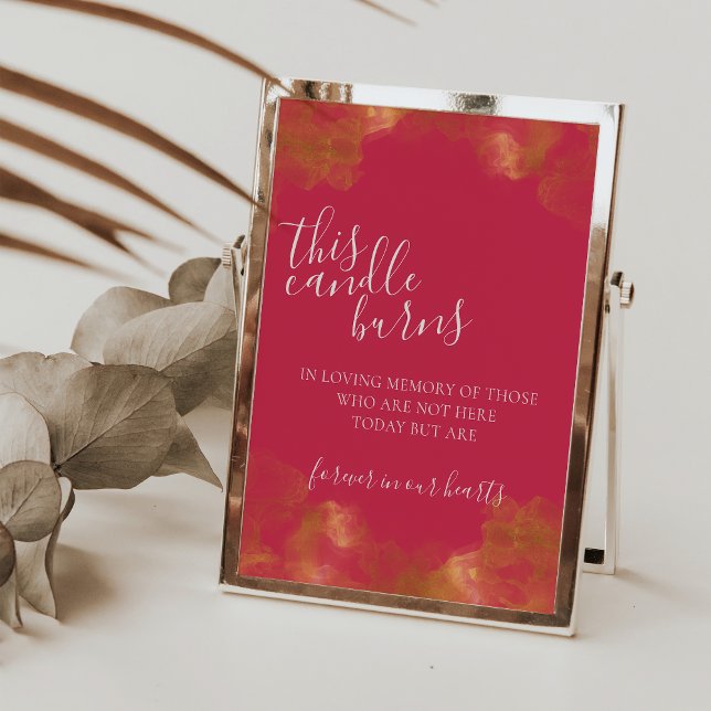 Poster Panneau Magenta Cette bougie brûle en souvenir (Créateur téléchargé)
