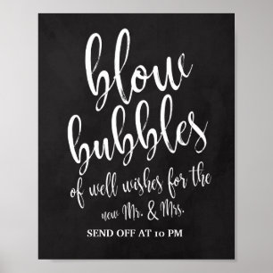Poster Panneau Mariage 8x10 - Envoi de bulles
