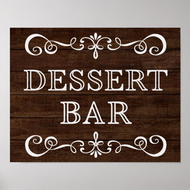Poster Panneau mariage - Bar-dessert Panneau Rustique Mar (Devant)
