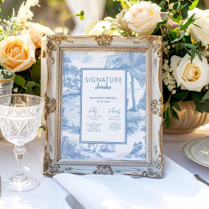Poster Panneau Mariage Blue Coastal Toile Signature Boiss