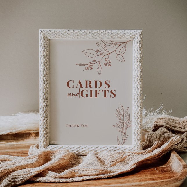 Poster Panneau Mariage Boho Cartes et Cadeaux (Créateur téléchargé)