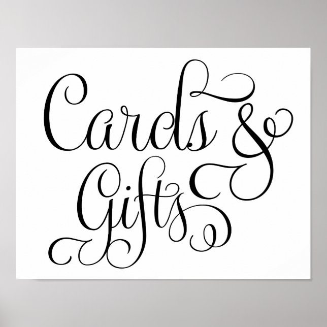 Poster Panneau Mariage Cartes et Cadeaux (Devant)