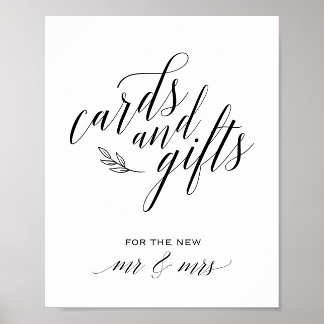 Poster Panneau Mariage Cartes et cadeaux (Devant)