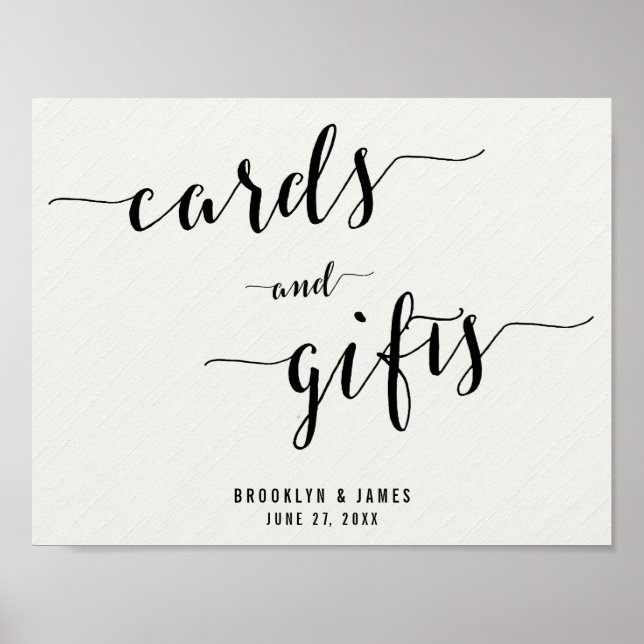 Poster Panneau Mariage Cartes Et Cadeaux De Calligraphie  (Devant)