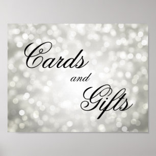 Poster Panneau Mariage Cartes Et Cadeaux Lumières Bokeh S