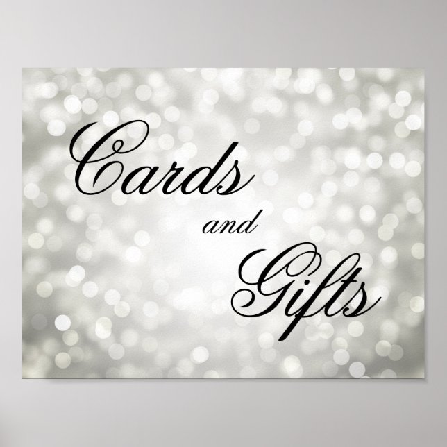 Poster Panneau Mariage Cartes Et Cadeaux Lumières Bokeh S (Devant)