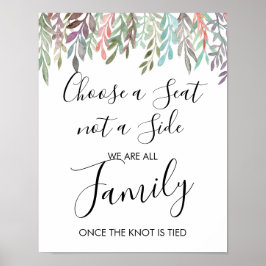 Poster Panneau mariage - Choisissez Un Siège Vert