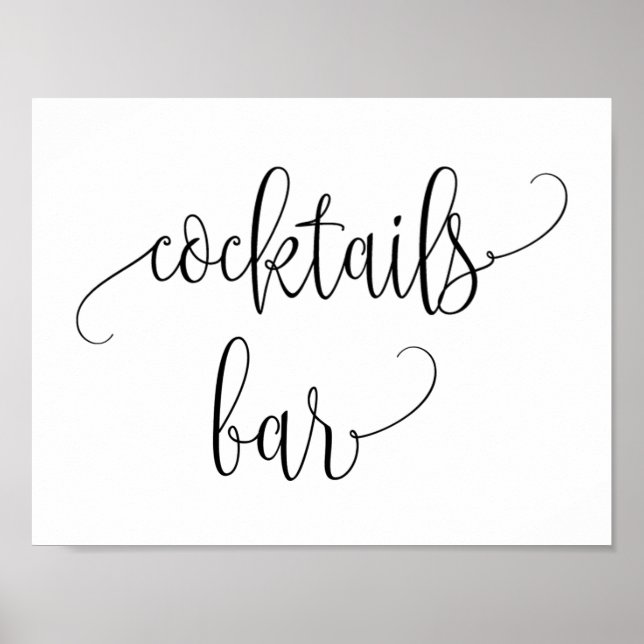 Poster Panneau mariage Cocktails Bar (Devant)