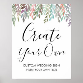 Poster Panneau mariage - Créez votre propre panneau vert
