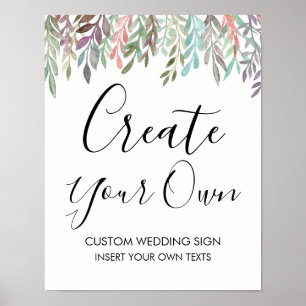 Poster Panneau mariage - Créez votre propre panneau vert