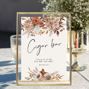 Poster Panneau Mariage crème Boho Floral Favoriser Cigar