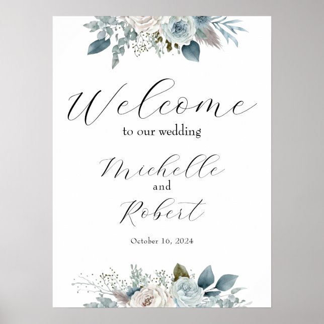 Poster Panneau Mariage d'accueil personnalisé (Devant)