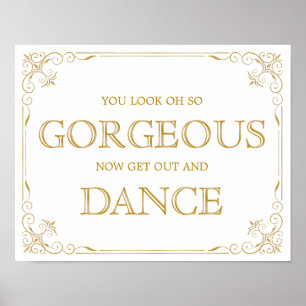 Poster Panneau Mariage Dance Floor   Calligraphie moderne