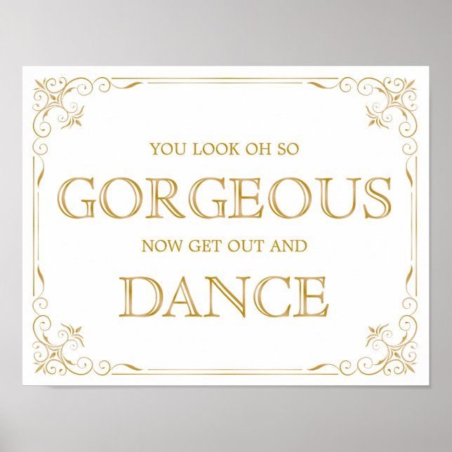 Poster Panneau Mariage Dance Floor | Calligraphie moderne (Devant)