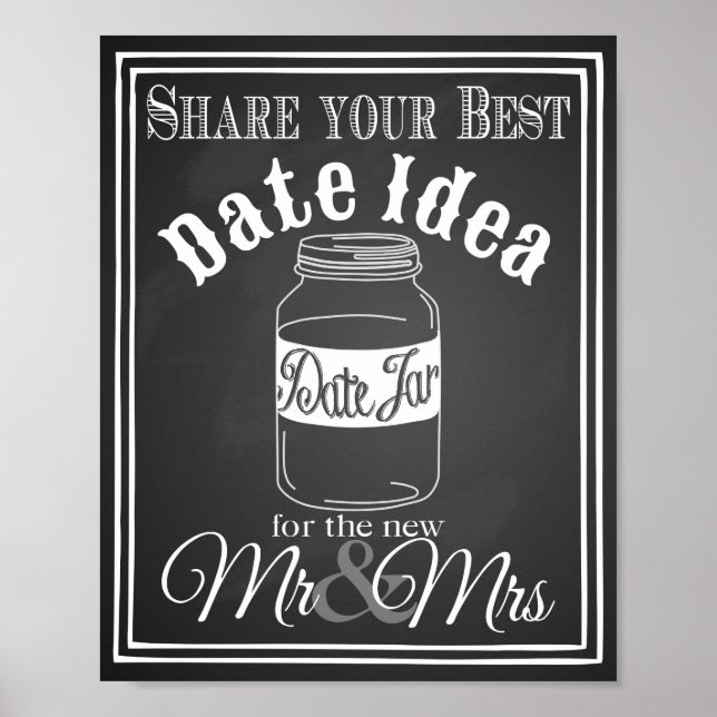 Poster Panneau mariage "Date jar guest book" panneau de s (Devant)