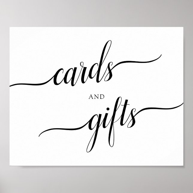 Poster Panneau Mariage de calligraphie "Cartes et cadeaux (Devant)