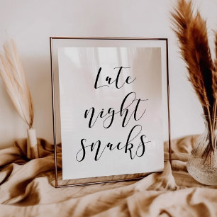Poster Panneau mariage de collations nocturnes