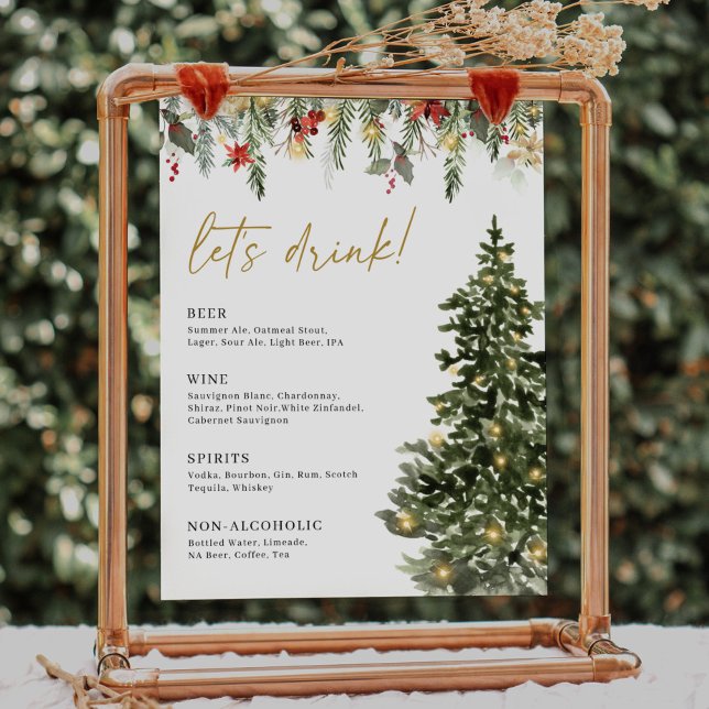 Poster Panneau Mariage de la barre de boisson Christmas L (Créateur téléchargé)