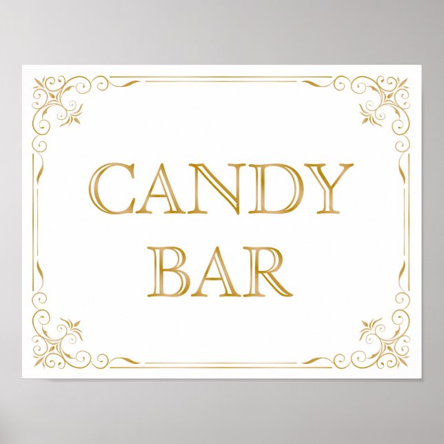 Poster Panneau Mariage de la barre de bonbons | Calligrap (Devant)