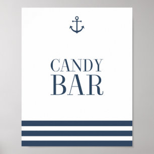 Poster Panneau Mariage de la barre de bonbons nautiques