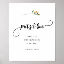 Panneau mariage de la barre de bretzel Fleur sauva