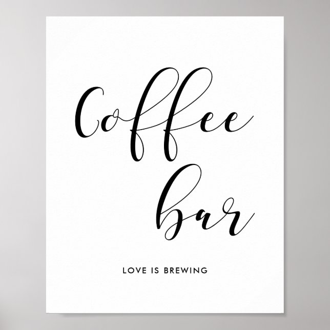 Poster Panneau mariage de la barre de café (Devant)