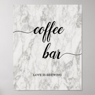 Poster Panneau Mariage de la barre de café en marbre