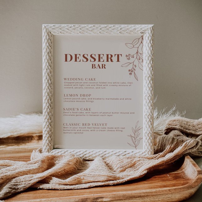 Poster Panneau Mariage de la barre de dessert (Créateur téléchargé)