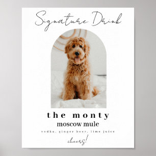 Poster Panneau Mariage de la barre de signature de chien