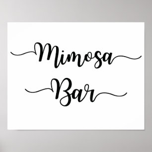 Poster Panneau Mariage de la barre Mimosa Calligraphie