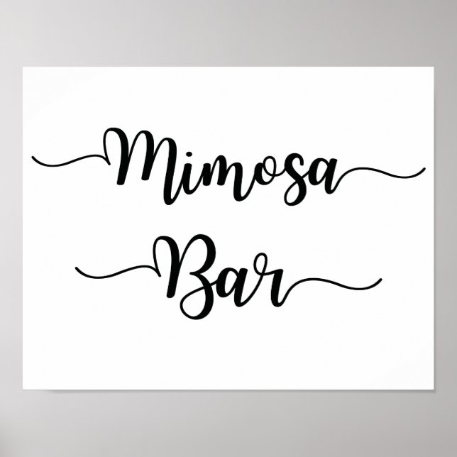 Poster Panneau Mariage de la barre Mimosa | Calligraphie  (Devant)