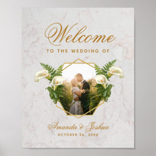 Poster Panneau Mariage de la photo géométrique florale Ca