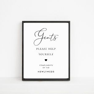 Poster Panneau Mariage de la salle de bains Chic Script G