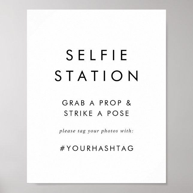Poster Panneau Mariage de la station Selfie Chic Typograp (Devant)