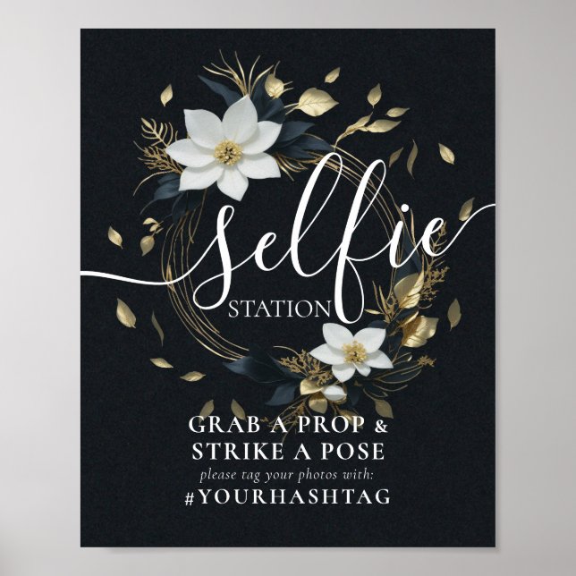 Poster Panneau Mariage de la station Selfie de couronne d (Devant)