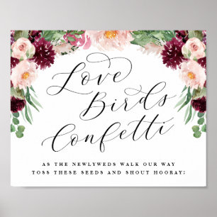 Poster Panneau Mariage de semence Inséparable floral Ador